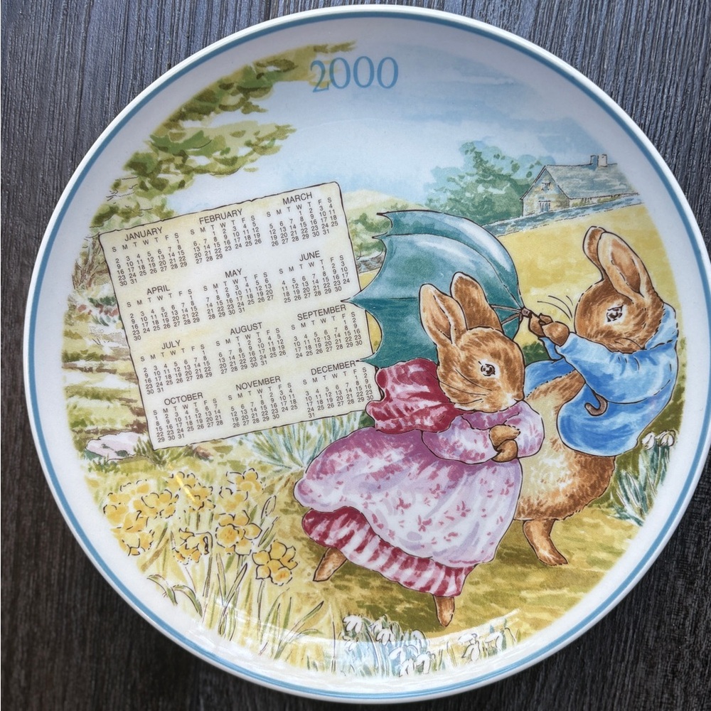 🩵Vintage Wedgwood Peter Rabbit Calendar Collector Plate NIB 2000 Made in England - Picture 2 of 12
